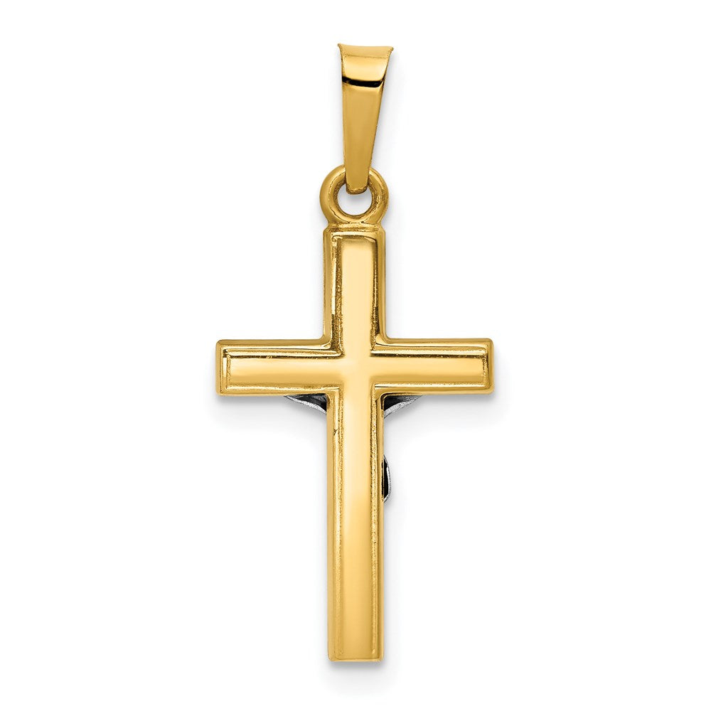 FJC Finejewelers 14 kt Yellow Gold with Rhodium Polished Inri Crucifix Charm 24 x 11 mm