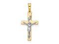 FJC Finejewelers 14 kt Yellow Gold with Rhodium Polished Inri Crucifix Charm 24 x 11 mm