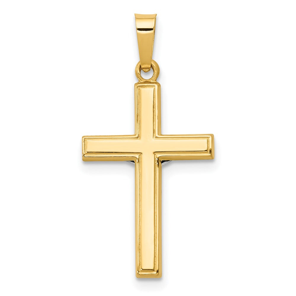 FJC Finejewelers 14 kt Yellow Gold with Rhodium Polished Inri Crucifix Charm 27 x 14 mm