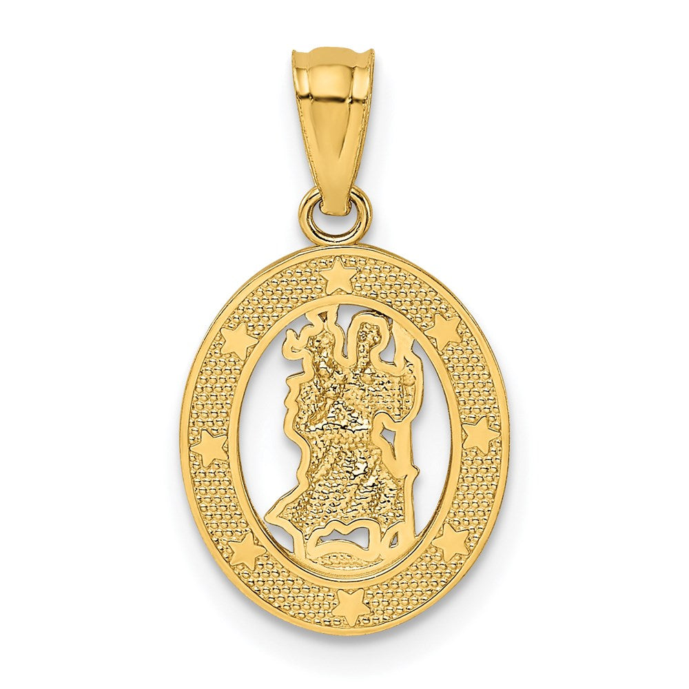 FJC Finejewelers 14 kt Yellow Gold Polished Saint Christopher Charm 21 mm x 12 mm