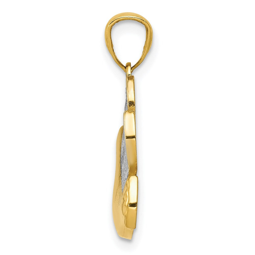 FJC Finejewelers 14 kt Yellow Gold with Rhodium Peace Dove Charm 21 mm