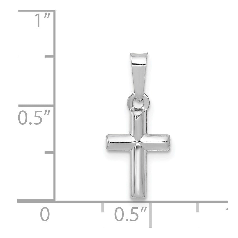 FJC Finejewelers 14 kt White Gold Polished Cross Charm 13 mm x 8 mm