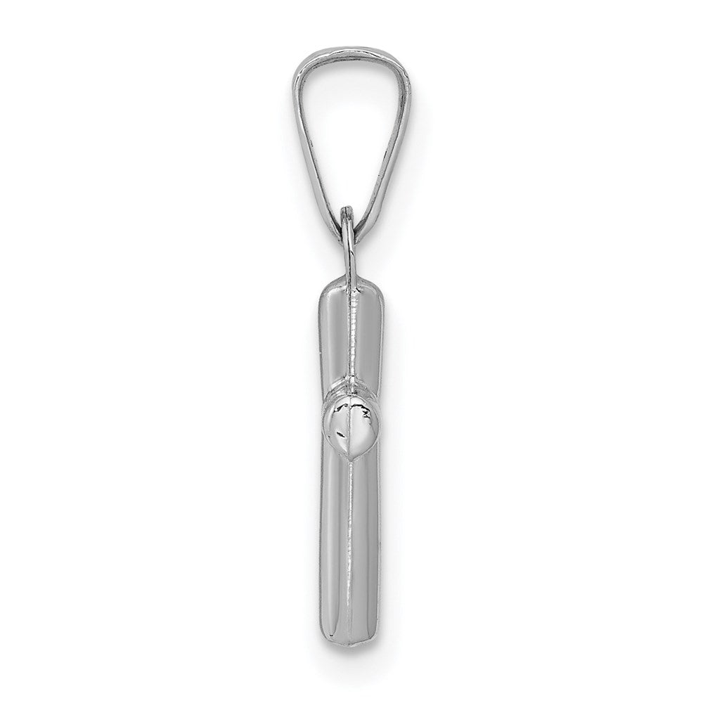 FJC Finejewelers 14 kt White Gold Polished Cross Charm 13 mm x 8 mm
