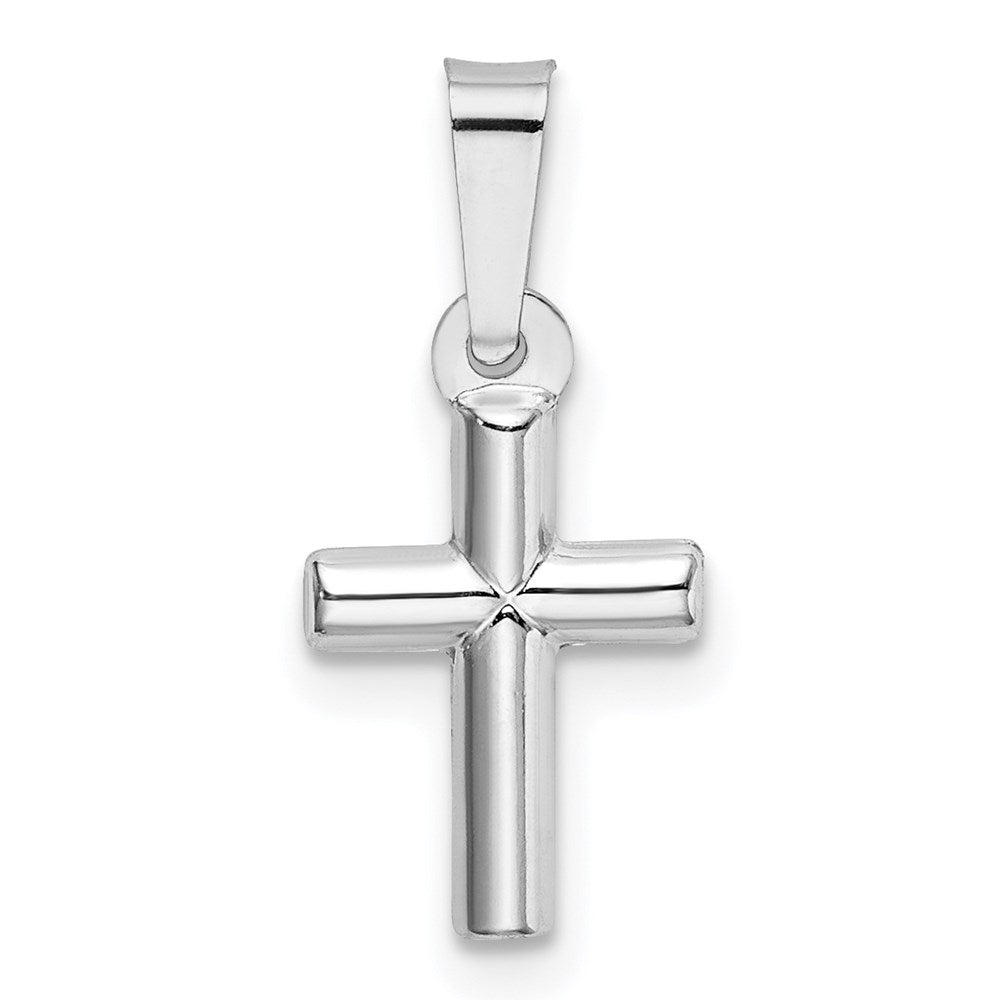 FJC Finejewelers 14 kt White Gold Polished Cross Charm 13 mm x 8 mm