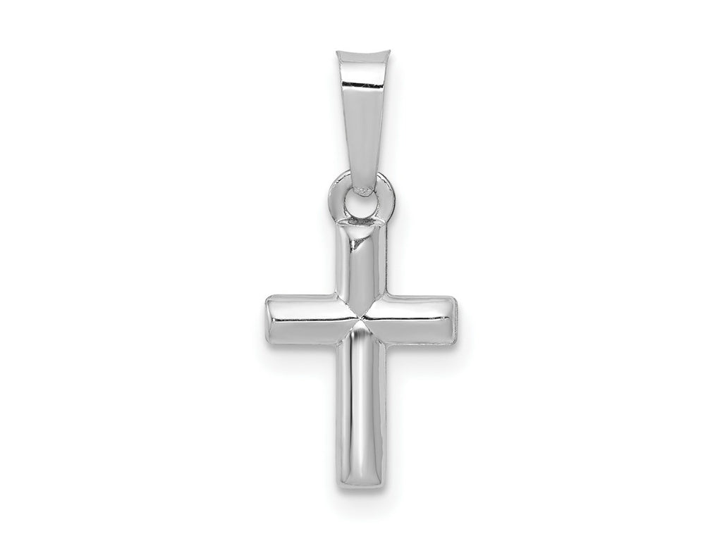 FJC Finejewelers 14 kt White Gold Polished Cross Charm 13 mm x 8 mm