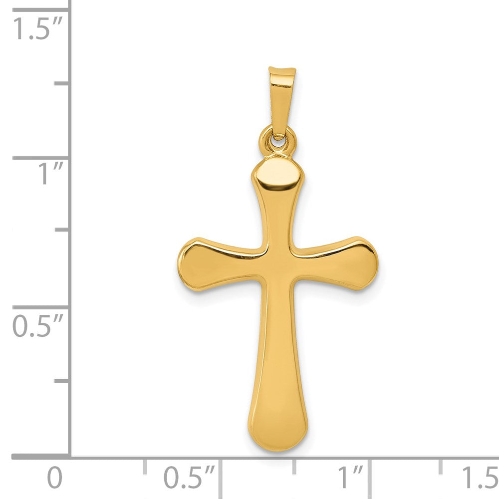 FJC Finejewelers 14 kt Yellow Gold Polished Rounded Cross Charm 31 x 16 mm