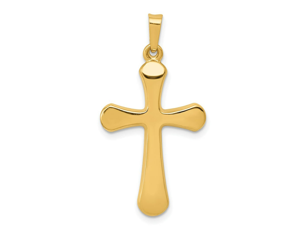 FJC Finejewelers 14 kt Yellow Gold Polished Rounded Cross Charm 31 x 16 mm