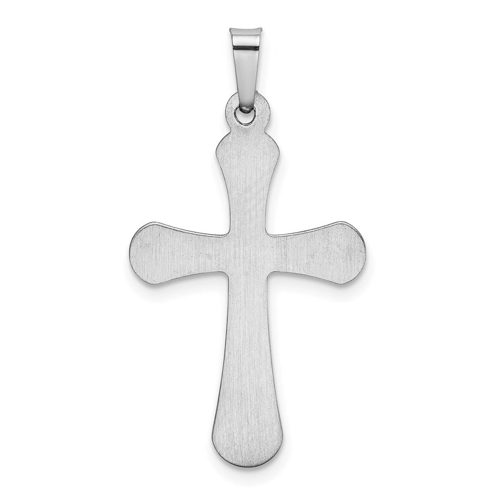 FJC Finejewelers 14 kt White Gold Polished Rounded Cross Charm 31 mm x 16 mm