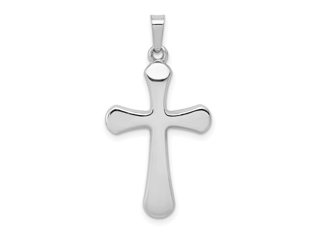 FJC Finejewelers 14 kt White Gold Polished Rounded Cross Charm 31 mm x 16 mm