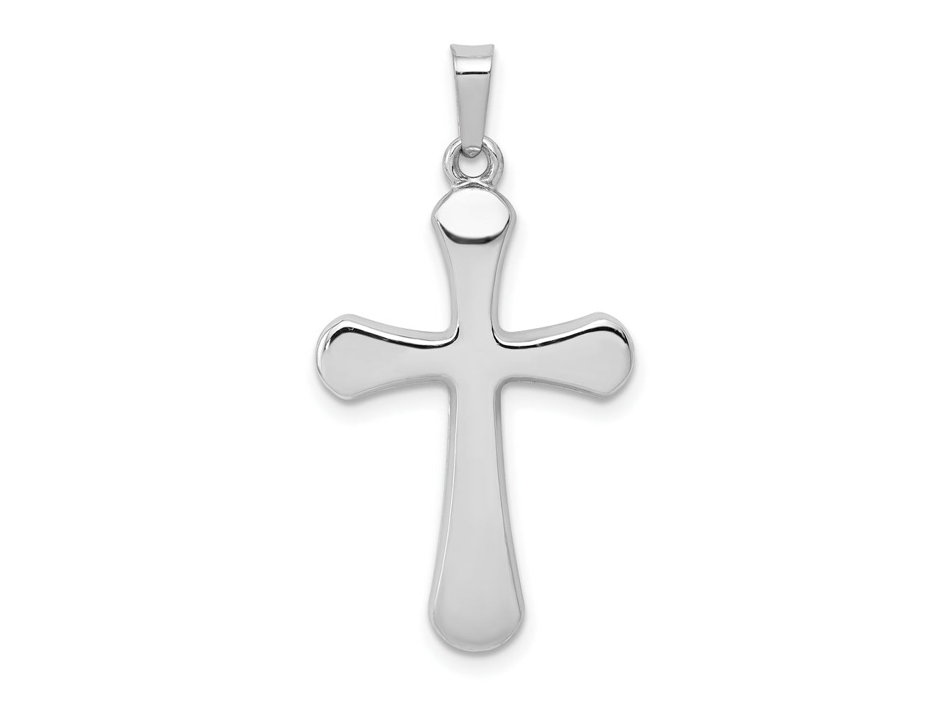 FJC Finejewelers 14 kt White Gold Polished Rounded Cross Charm 31 mm x 16 mm