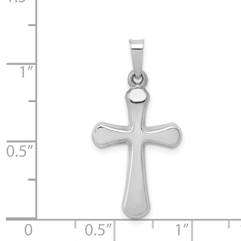 FJC Finejewelers 14 kt White Gold Polished Rounded Cross Charm 26 mm x 13 mm