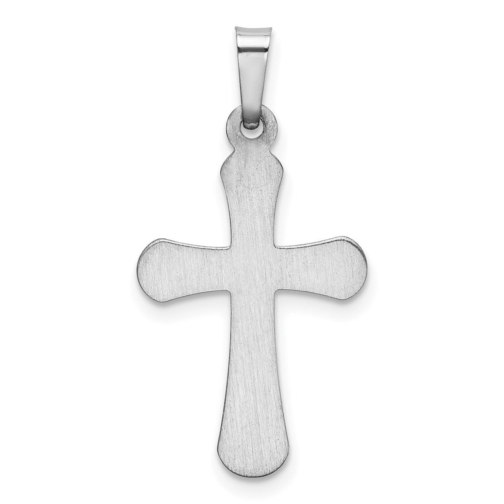FJC Finejewelers 14 kt White Gold Polished Rounded Cross Charm 26 mm x 13 mm
