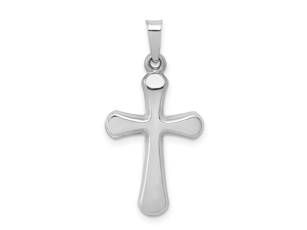 FJC Finejewelers 14 kt White Gold Polished Rounded Cross Charm 26 mm x 13 mm