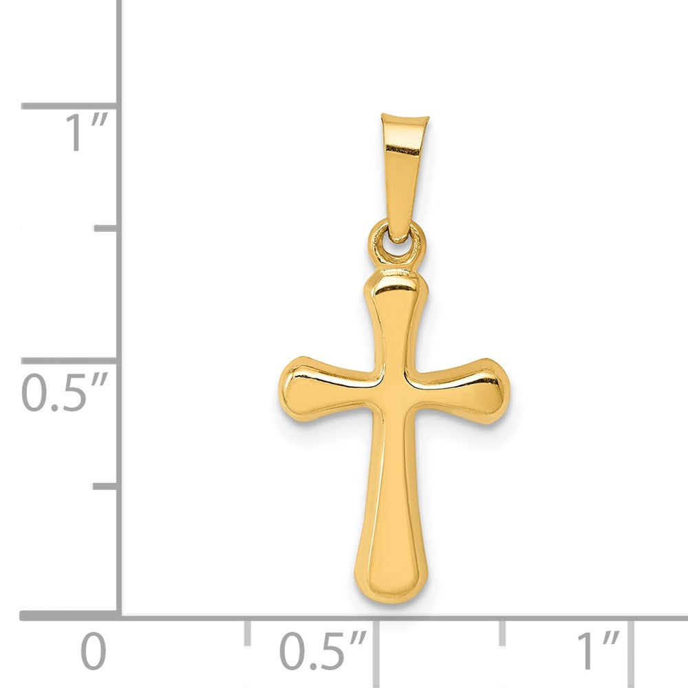 FJC Finejewelers 14 kt Yellow Gold Polished Rounded Cross Charm 23 x 10 mm