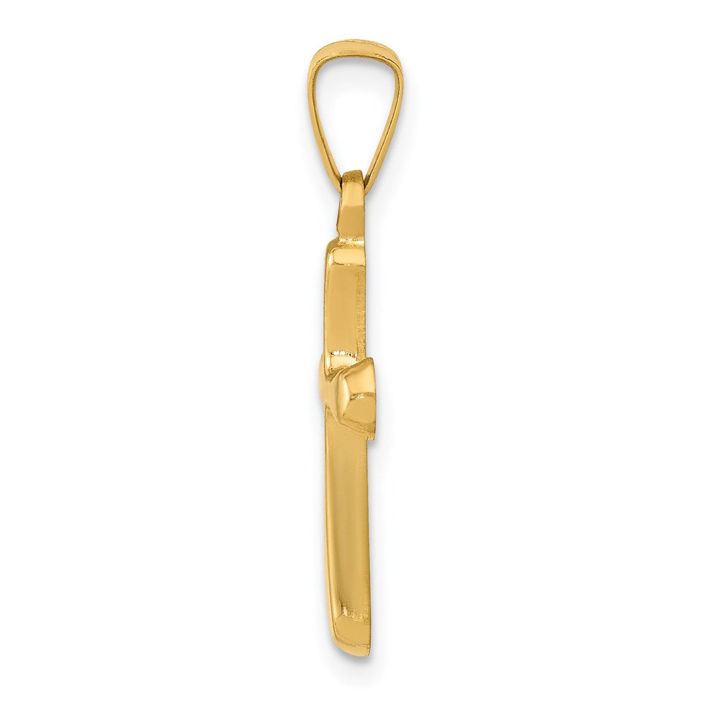 FJC Finejewelers 14 kt Yellow Gold Polished Rounded Cross Charm 23 x 10 mm