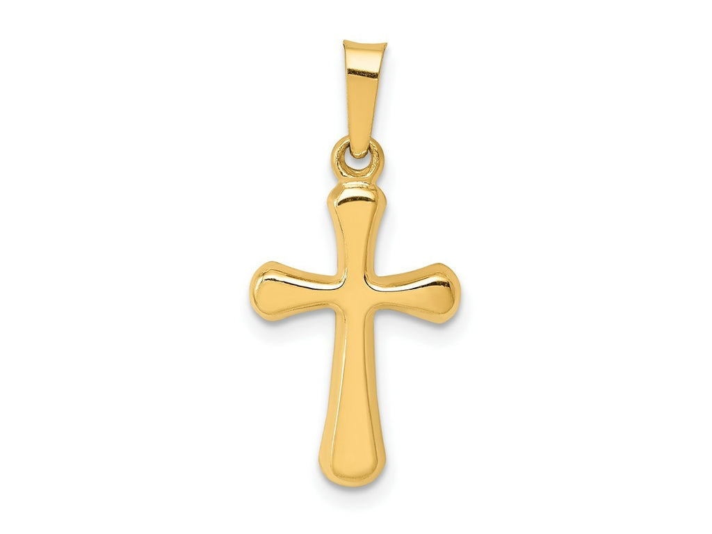 FJC Finejewelers 14 kt Yellow Gold Polished Rounded Cross Charm 23 x 10 mm