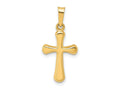 FJC Finejewelers 14 kt Yellow Gold Polished Rounded Cross Charm 23 x 10 mm