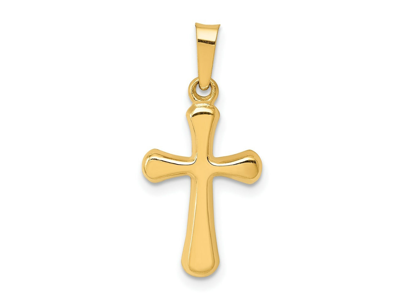 FJC Finejewelers 14 kt Yellow Gold Polished Rounded Cross Charm 23 x 10 mm