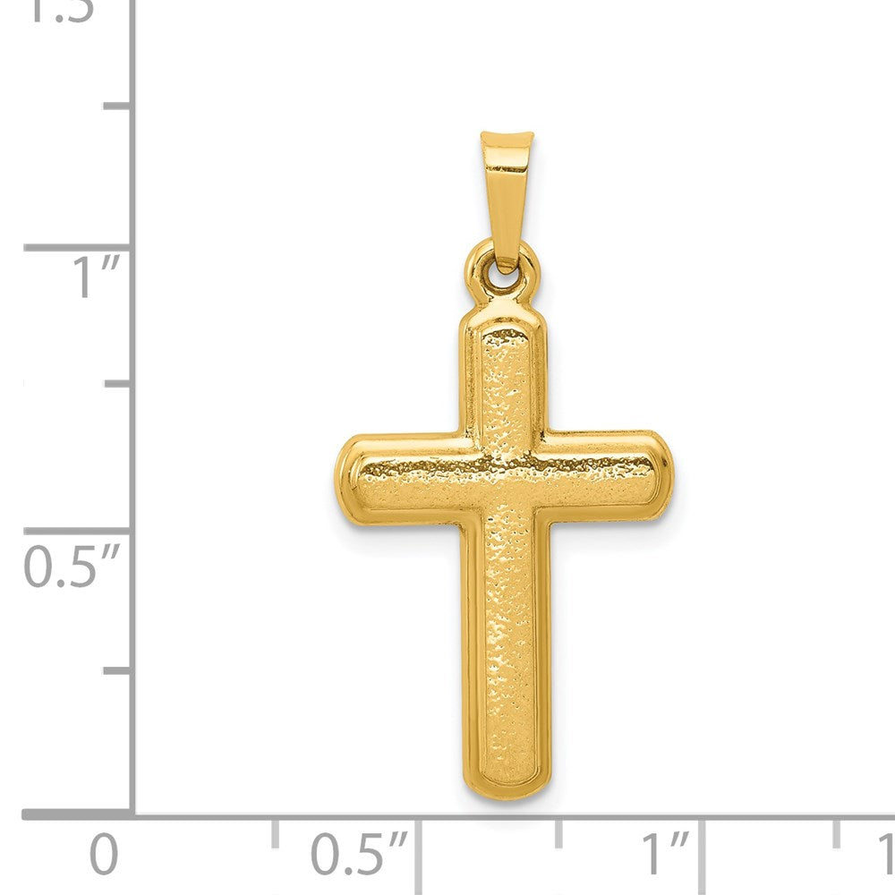 FJC Finejewelers 14 kt Yellow Gold Satin Latin Cross Charm 27 x 14 mm