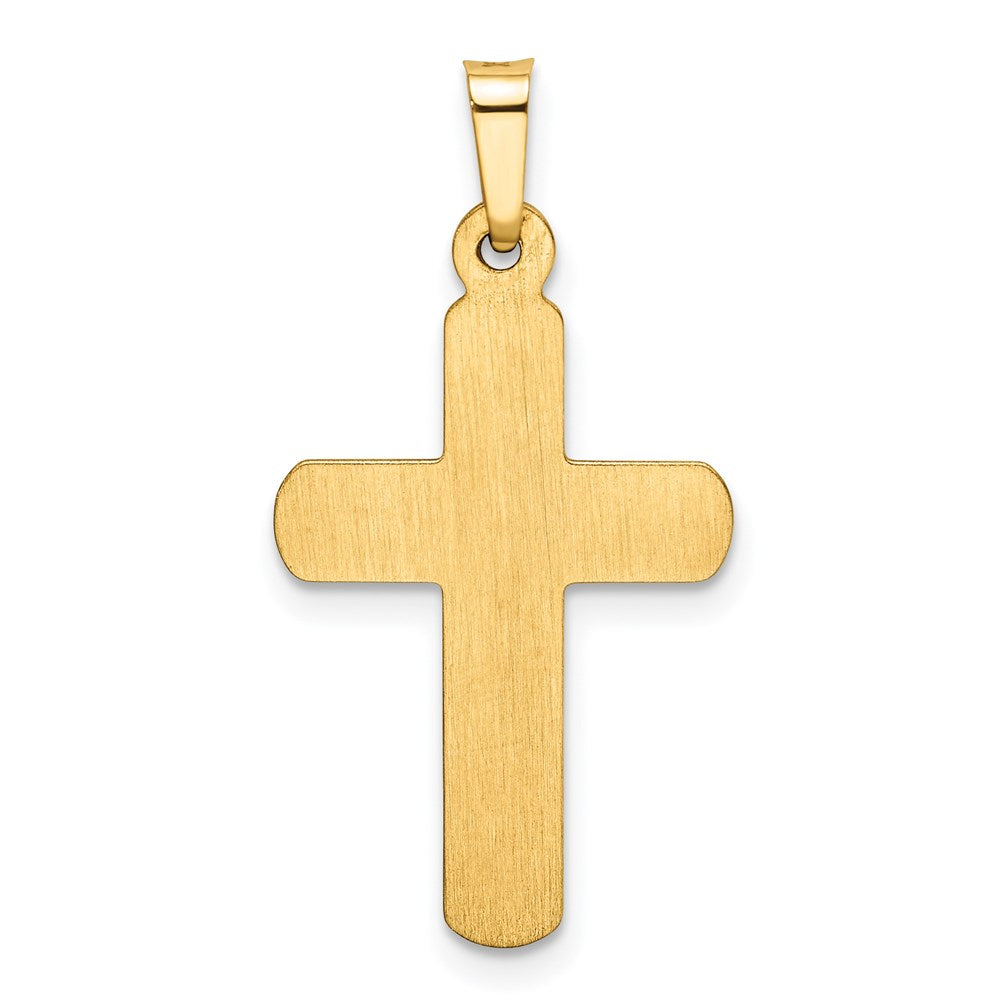 FJC Finejewelers 14 kt Yellow Gold Satin Latin Cross Charm 27 x 14 mm