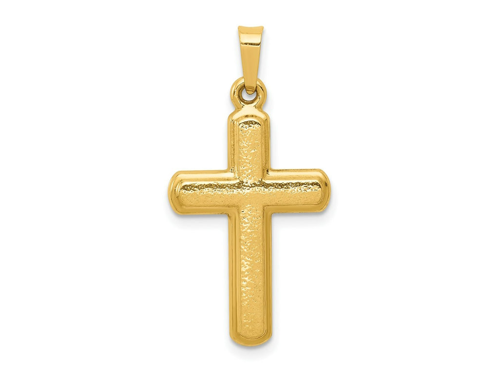 FJC Finejewelers 14 kt Yellow Gold Satin Latin Cross Charm 27 x 14 mm