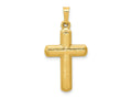 FJC Finejewelers 14 kt Yellow Gold Satin Latin Cross Charm 27 x 14 mm