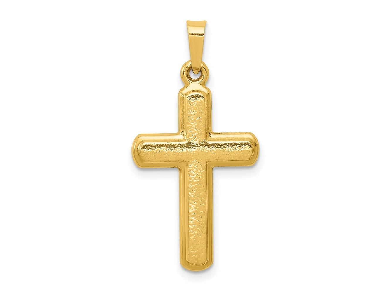 FJC Finejewelers 14 kt Yellow Gold Satin Latin Cross Charm 27 x 14 mm