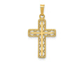 FJC Finejewelers 14 kt Yellow Gold Polished Filigree Cross Charm 27 x 14 mm