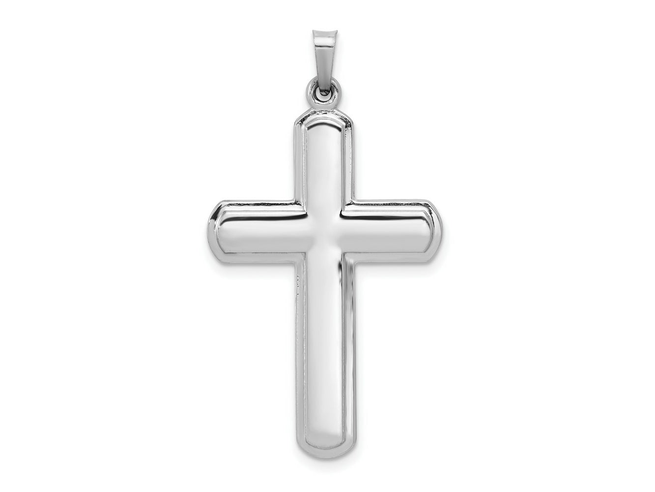 FJC Finejewelers 14 kt White Gold Polished Latin Cross Charm 38 mm x 21 mm