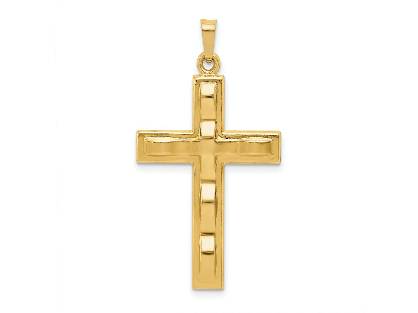 FJC Finejewelers 14 kt Yellow Gold Polished Cross Charm 35 x 20 mm