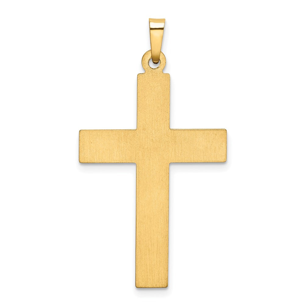 FJC Finejewelers 14 kt Yellow Gold W/Rhodium Polished and Satin Cross Charm 36 x 20 mm