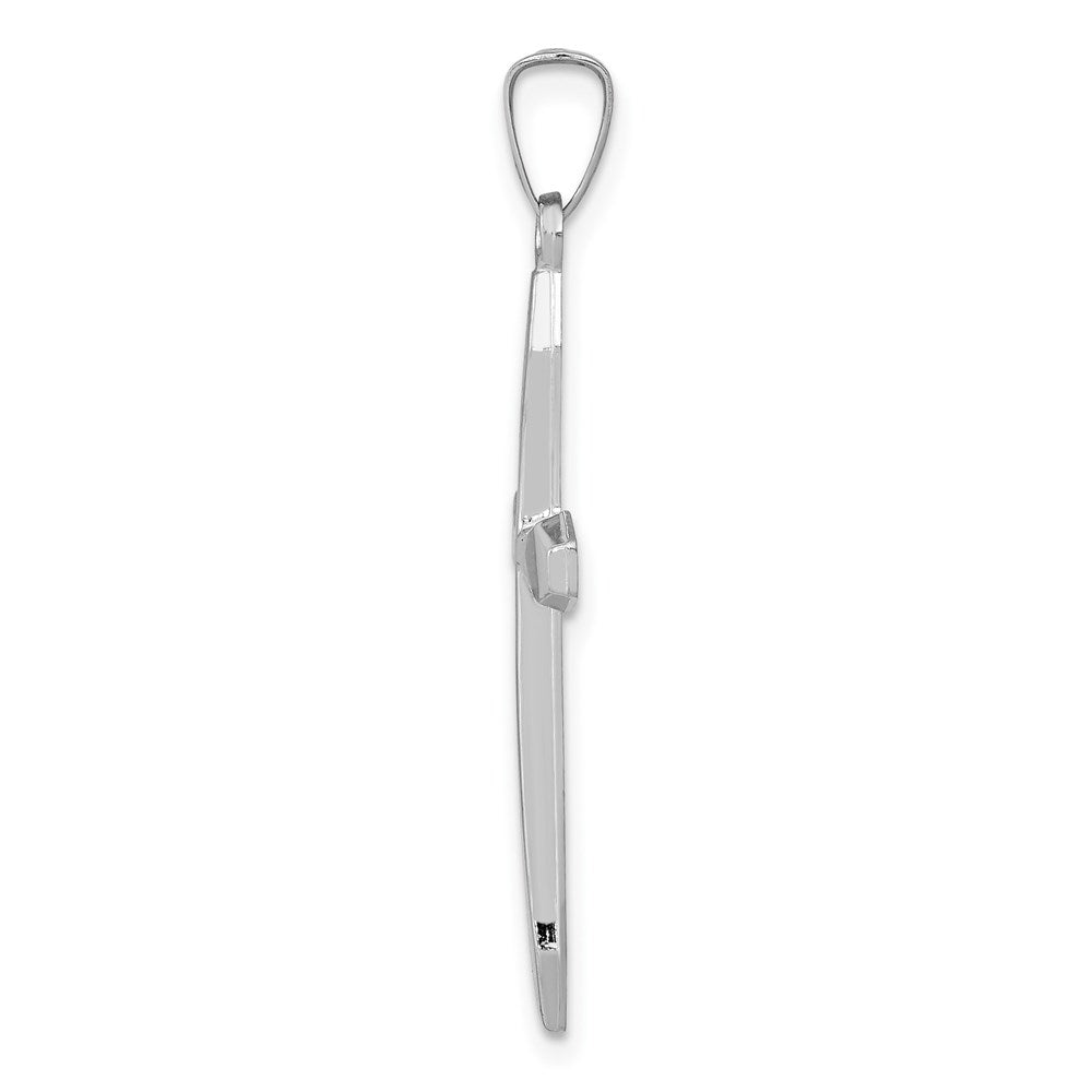 FJC Finejewelers 14 kt White Gold Polished Cross Charm 28 mm x 16 mm
