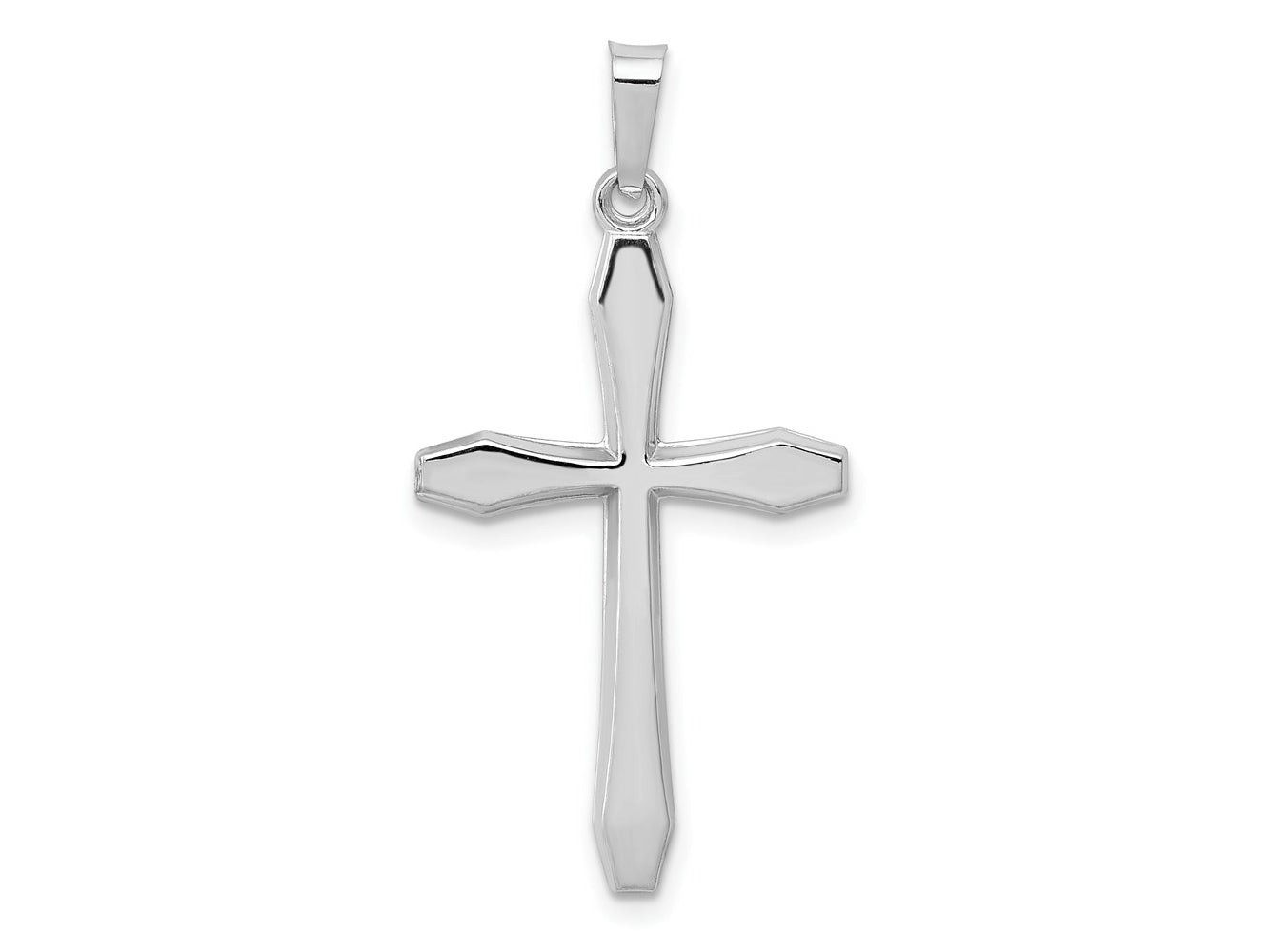 FJC Finejewelers 14 kt White Gold Polished Cross Charm 28 mm x 16 mm