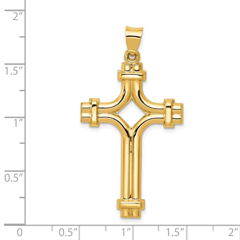 FJC Finejewelers 14 kt Yellow Gold Polished Fancy Cross Charm 44 x 24 mm