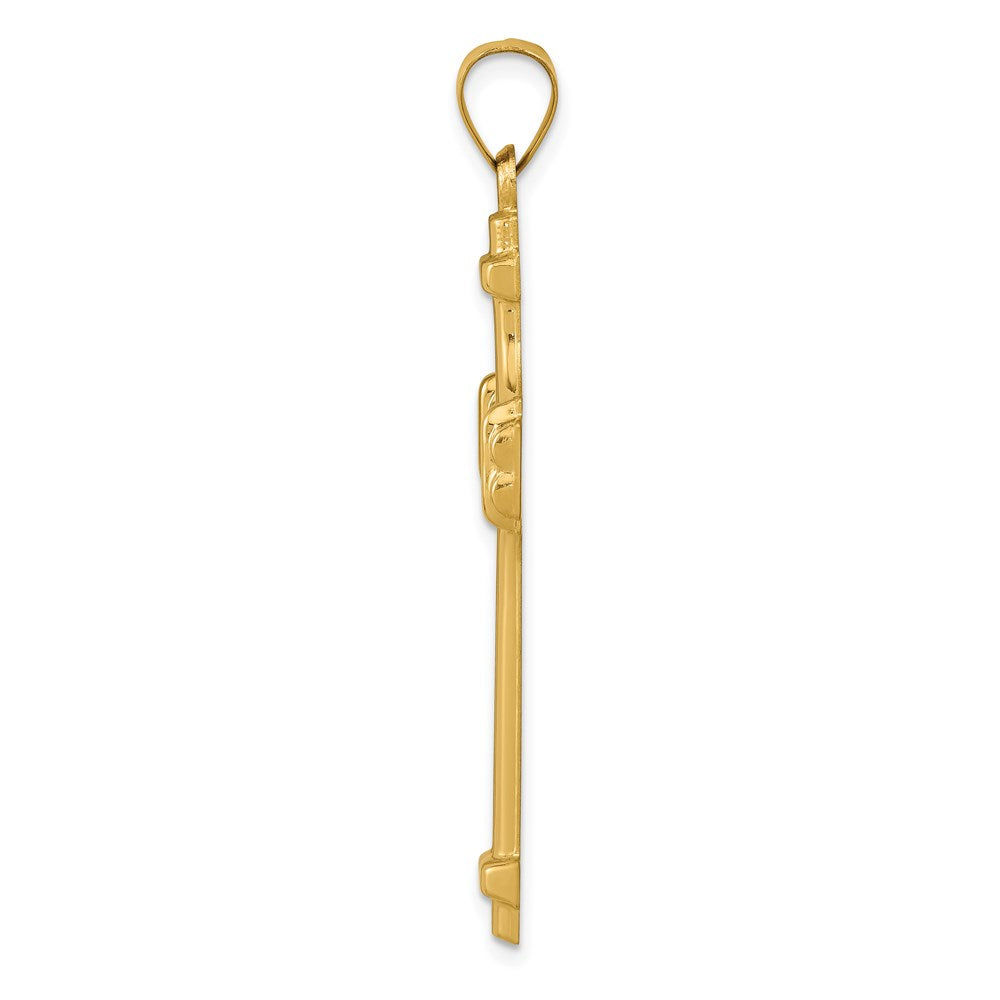 FJC Finejewelers 14 kt Yellow Gold Polished Fancy Cross Charm 44 x 24 mm