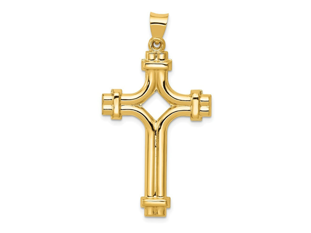 FJC Finejewelers 14 kt Yellow Gold Polished Fancy Cross Charm 44 x 24 mm