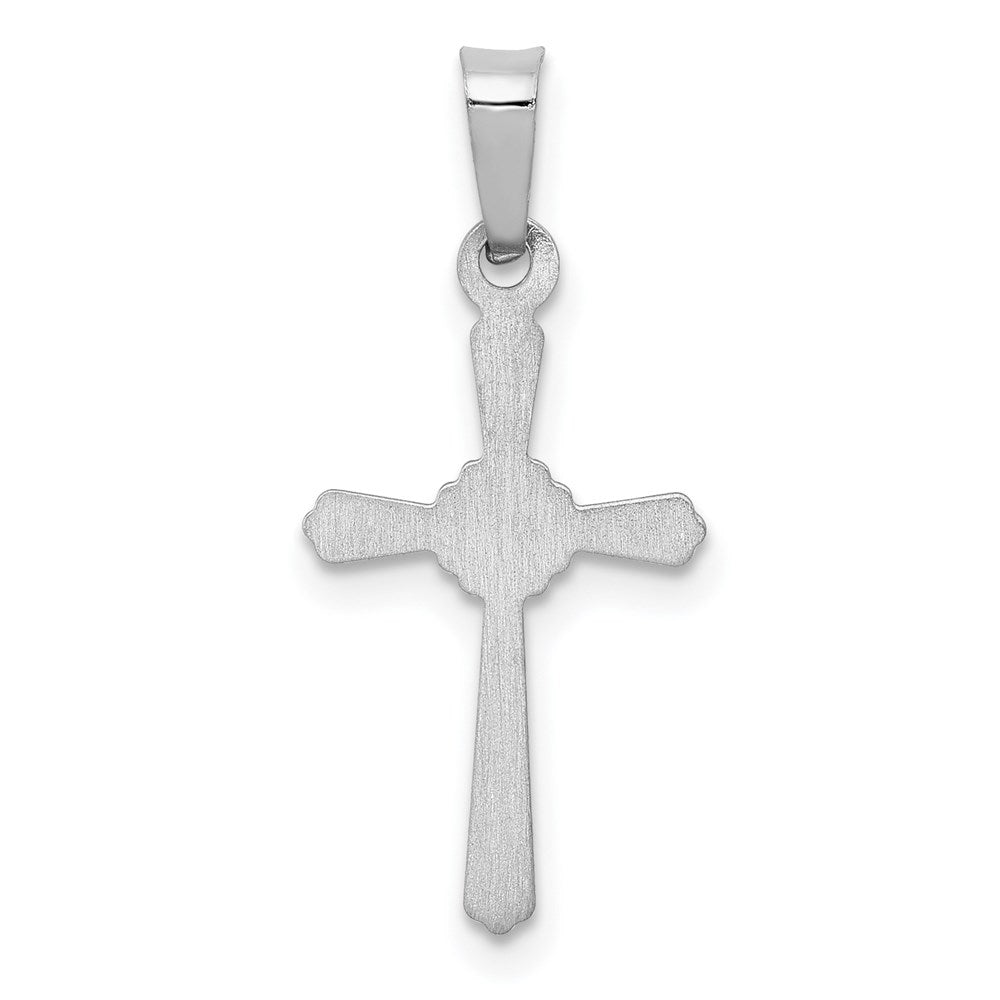 FJC Finejewelers 14 kt White Gold Polished Center Flower Cross Charm 23 mm x 10 mm