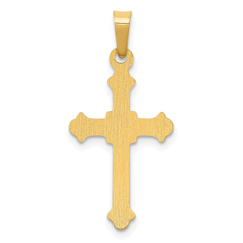 FJC Finejewelers 14 kt Yellow Gold Polished Fleur de Lis Cross Charm 27 x 13 mm