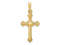 FJC Finejewelers 14 kt Yellow Gold Polished Fleur de Lis Cross Charm 27 x 13 mm