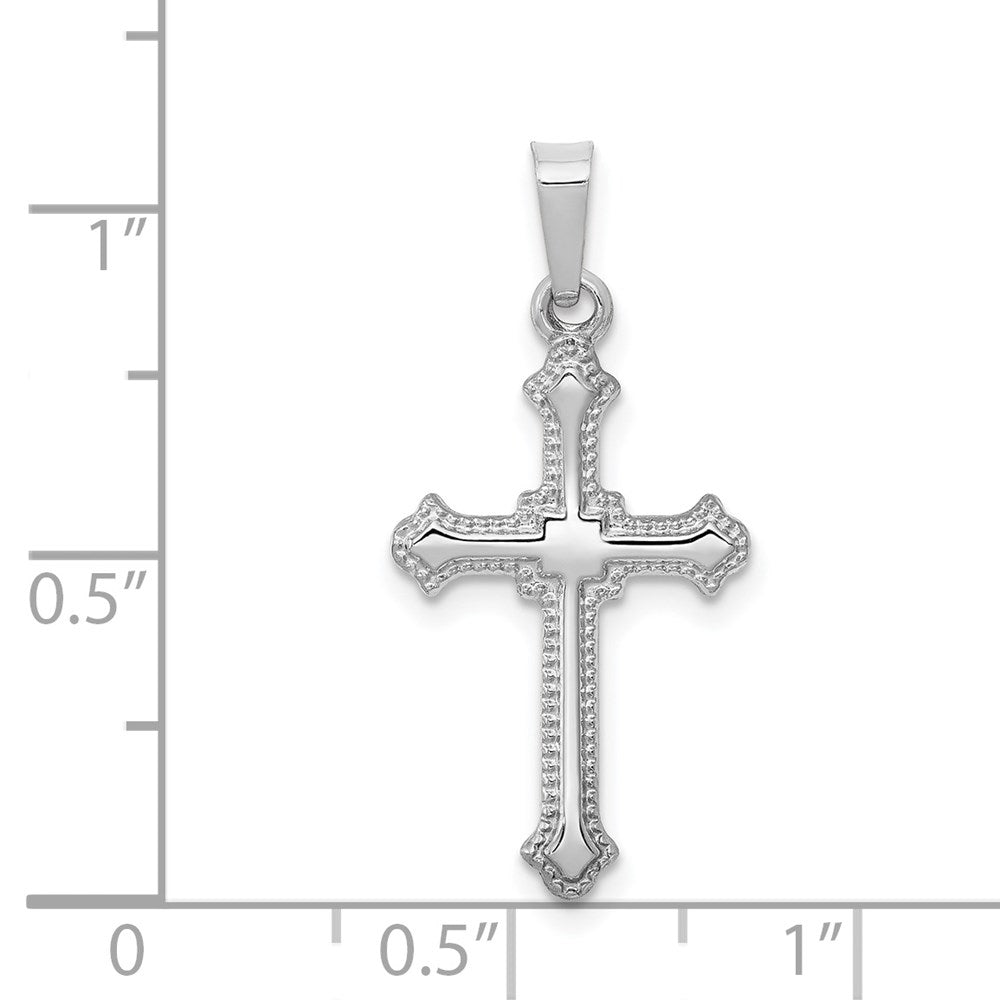 FJC Finejewelers 14 kt White Gold Polished Cross Charm 27 mm x 13 mm