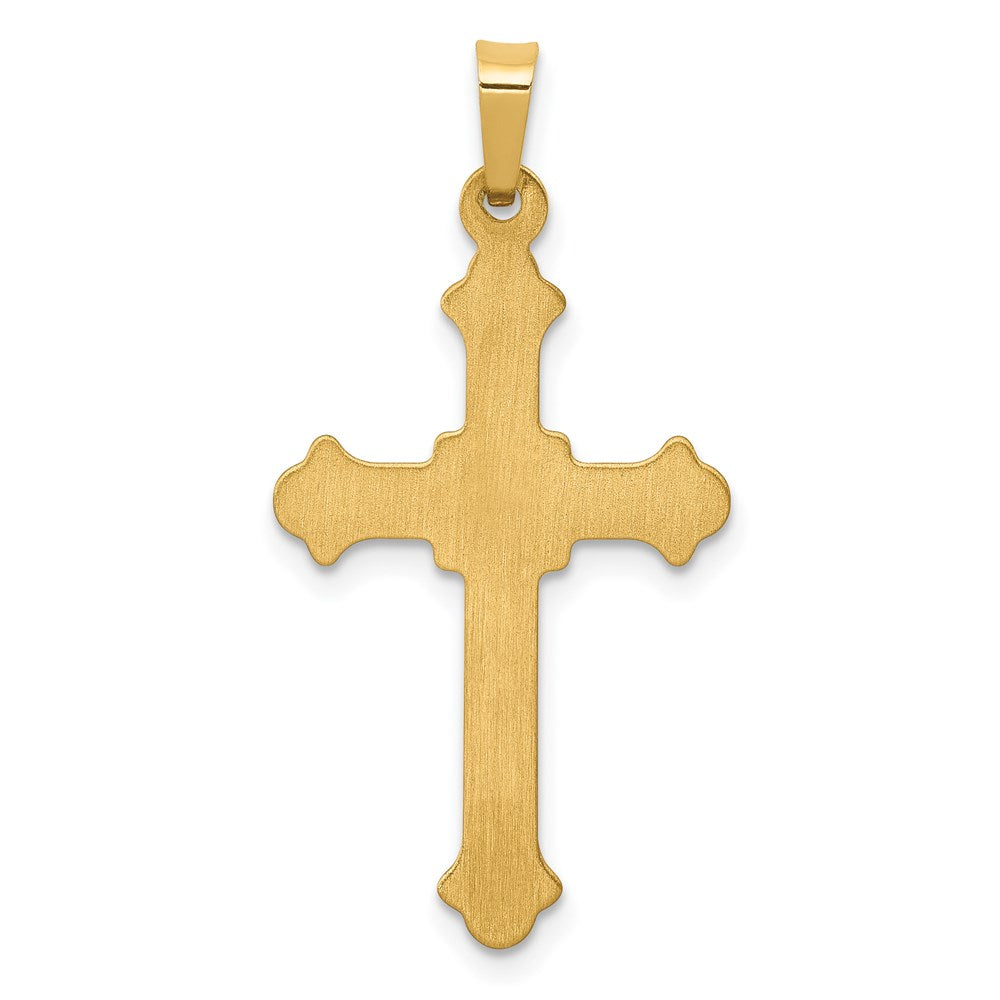 FJC Finejewelers 14 kt Yellow Gold Polished Fleur de Lis Cross Charm 32 x 16 mm