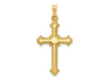 FJC Finejewelers 14 kt Yellow Gold Polished Fleur de Lis Cross Charm 32 x 16 mm