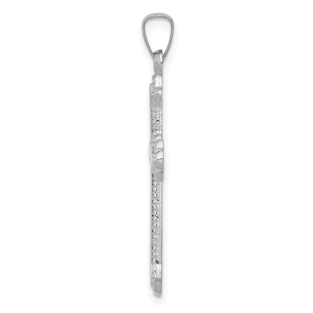 FJC Finejewelers 14 kt White Gold Polished Cross Charm 32 mm x 16 mm