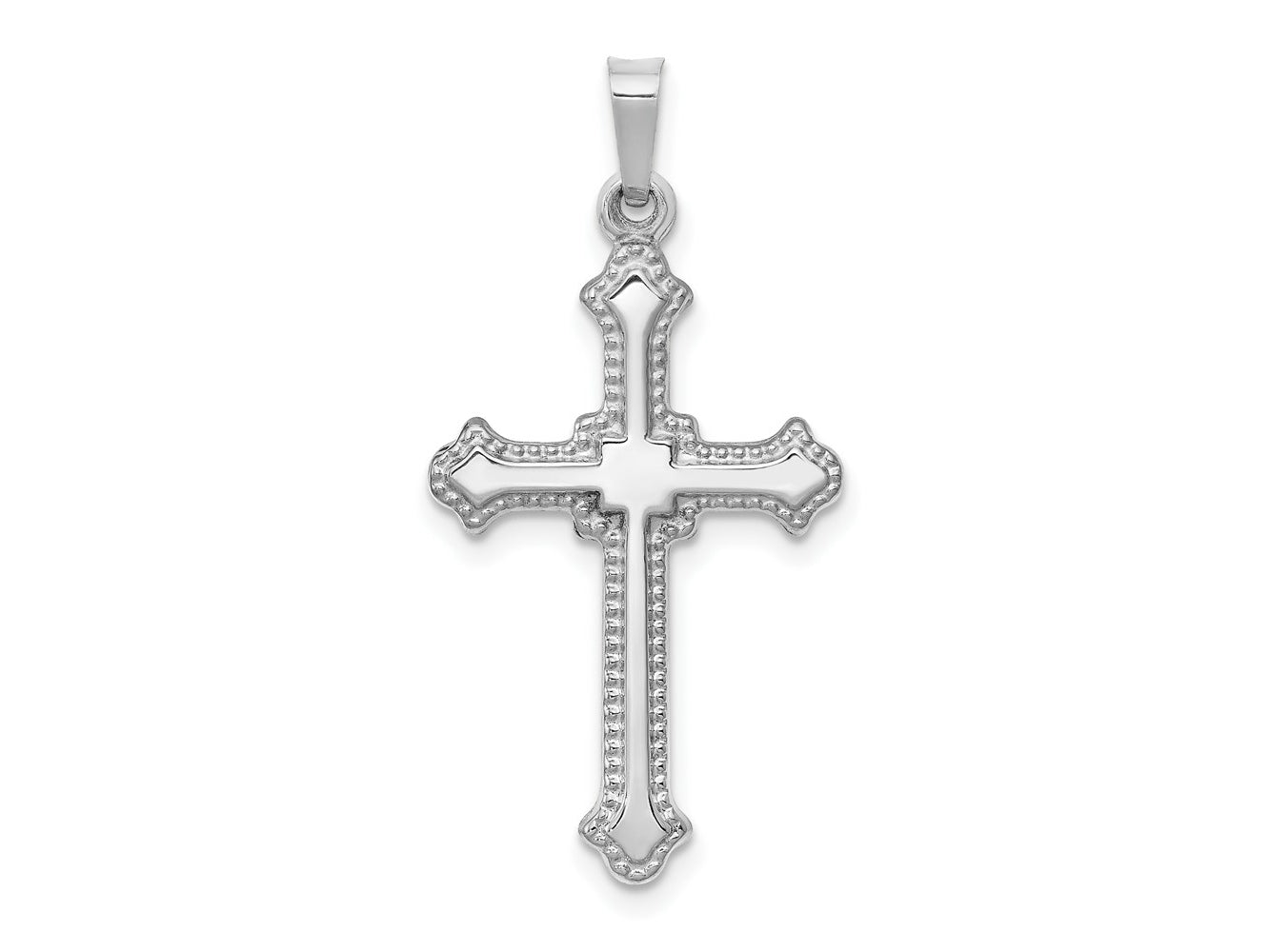 FJC Finejewelers 14 kt White Gold Polished Cross Charm 32 mm x 16 mm