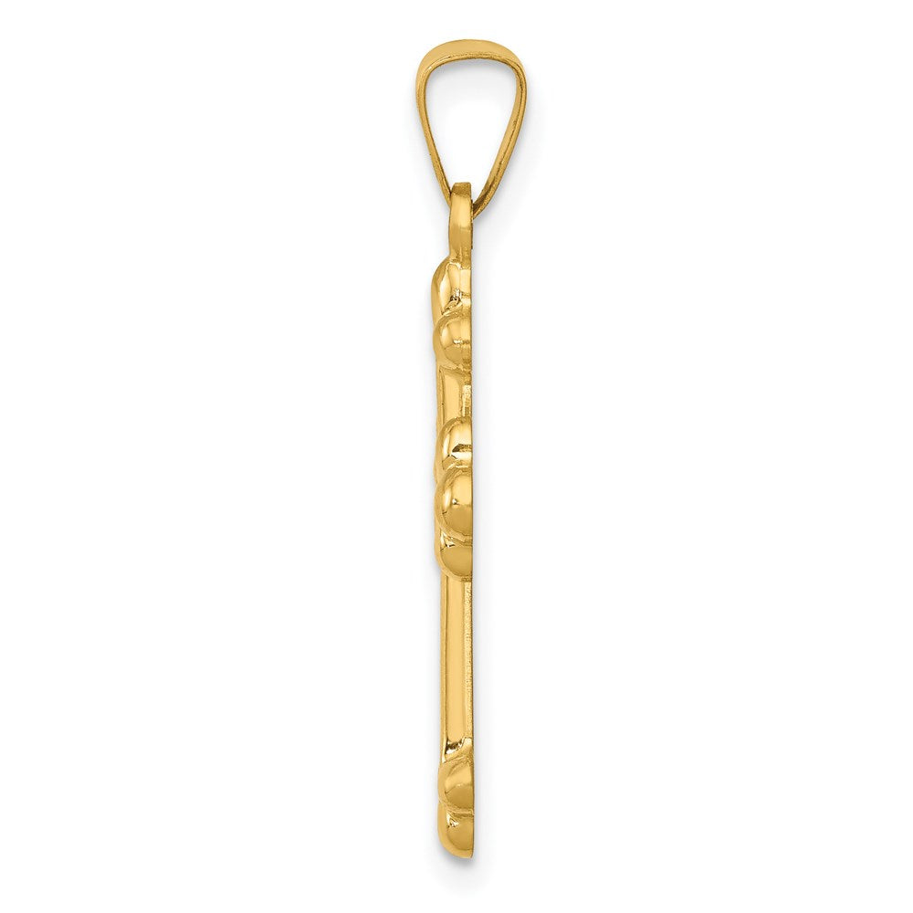 FJC Finejewelers 14 kt Yellow Gold Polished Budded Cross Charm 20 x 14 mm