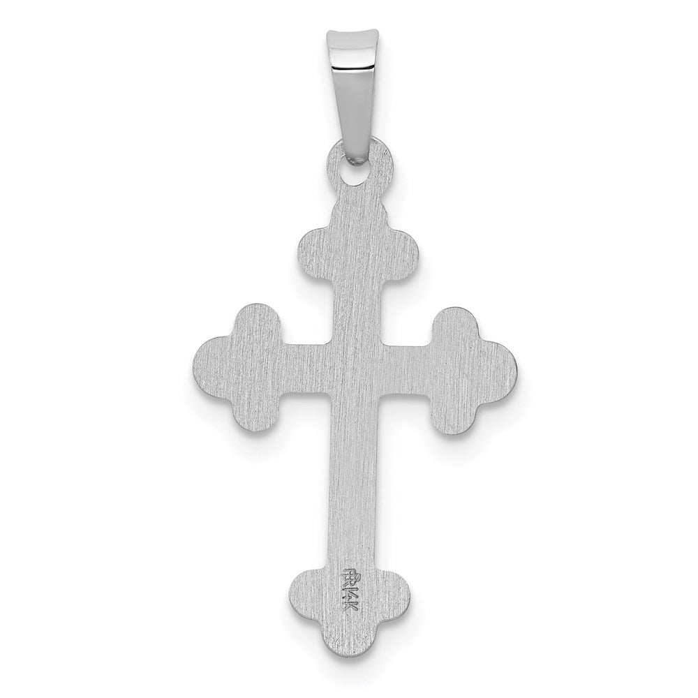 FJC Finejewelers 14 kt White Gold Polished Budded Cross Charm 20 mm x 14 mm