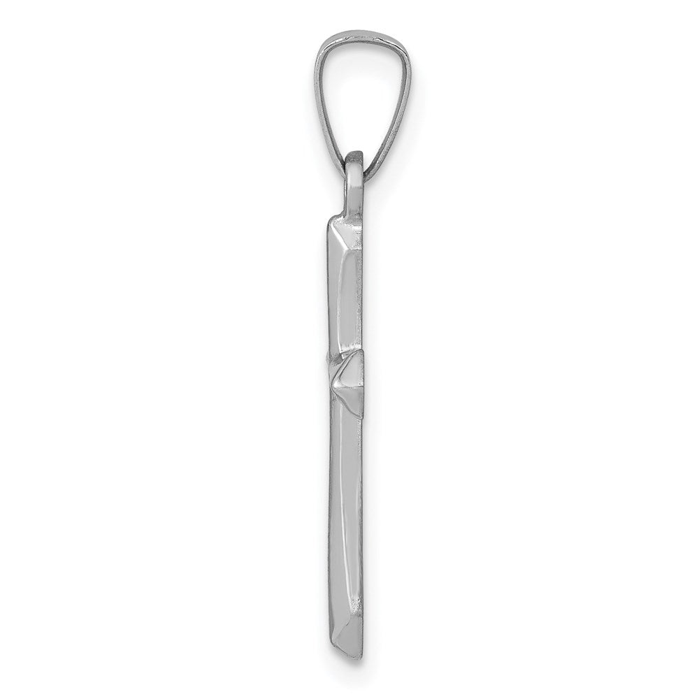 FJC Finejewelers 14 kt White Gold Polished Cross Charm 23 mm x 11 mm