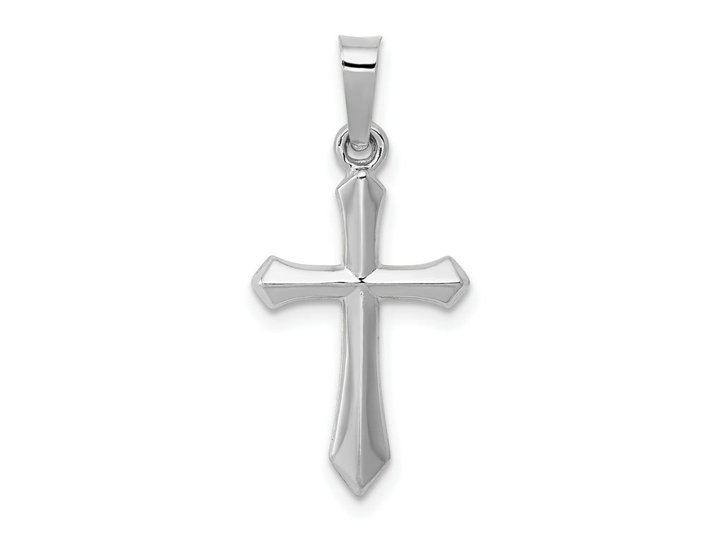 FJC Finejewelers 14 kt White Gold Polished Cross Charm 23 mm x 11 mm