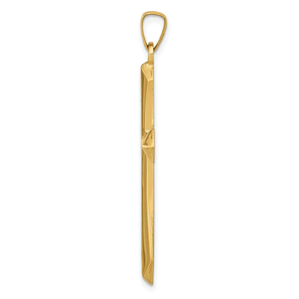 FJC Finejewelers 14 kt Yellow Gold Polished Passion Cross Charm 39 x 21 mm