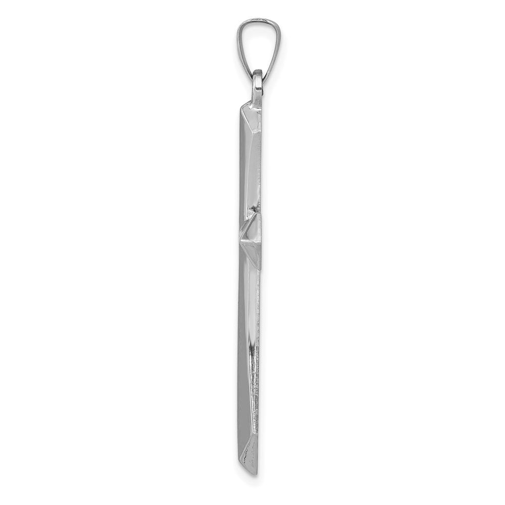 FJC Finejewelers 14 kt White Gold Polished Passion Cross Charm 39 mm x 21 mm